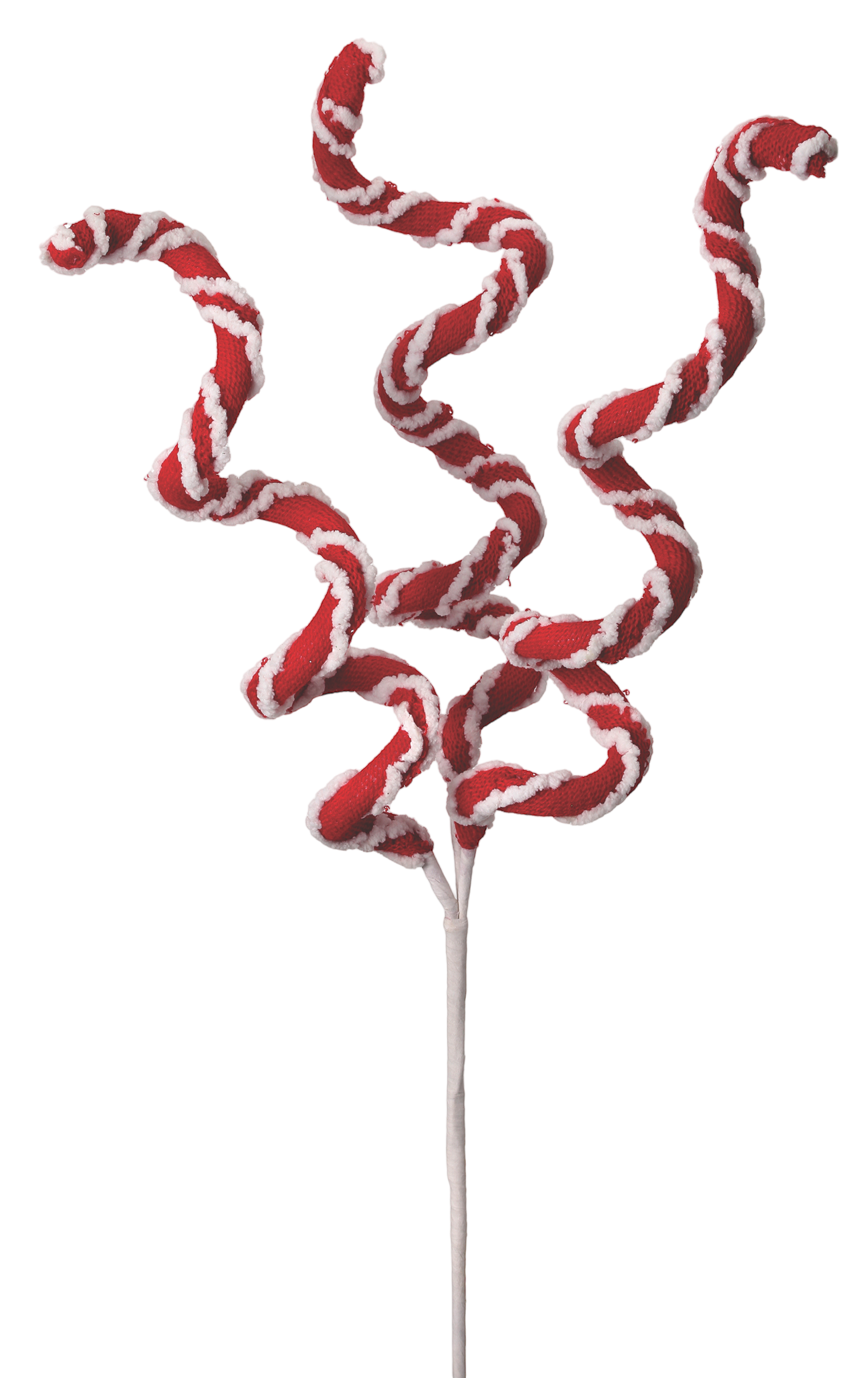 Fabric Candy Cane Corkscrew Spray - The Sandy Santa