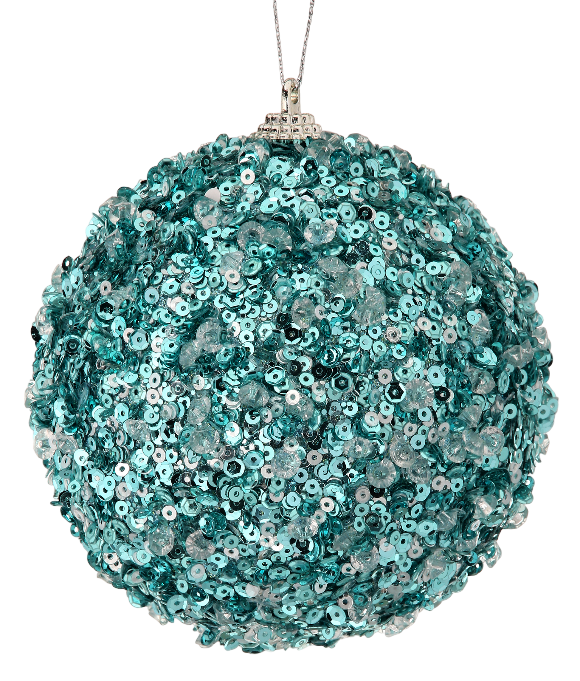 Ice/Sequin Ball Ornament - The Sandy Santa