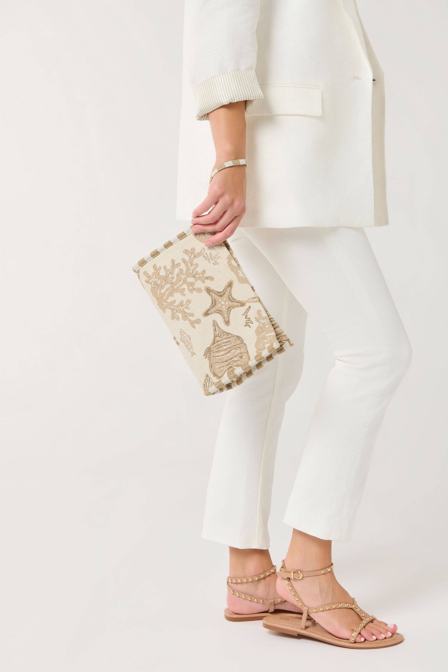 Coastal Jacquard Wristlet Pouch - The Sandy Santa