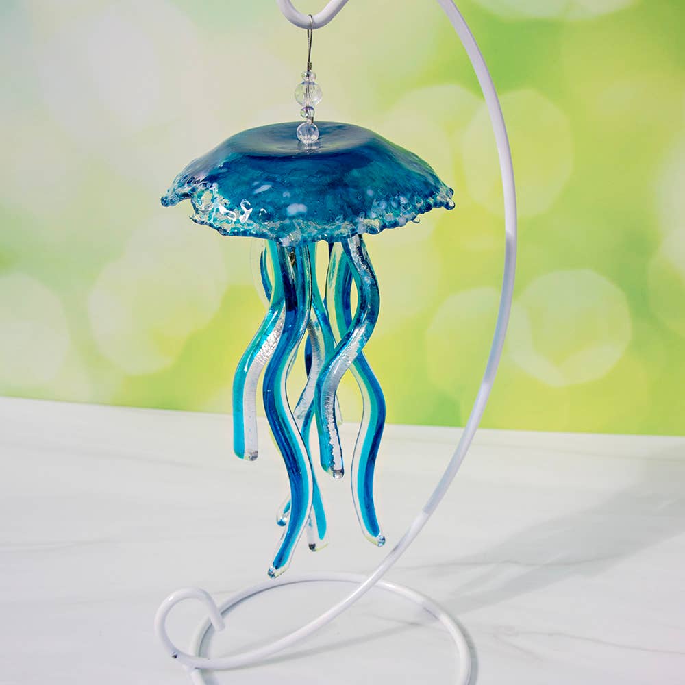 Baby Jellyfish Ornament - Deep Aqua - The Sandy Santa