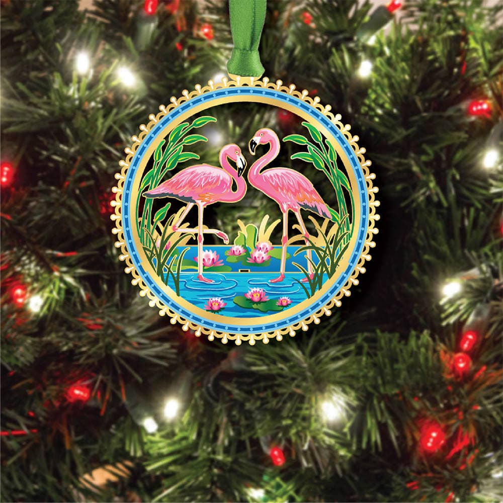 Pink Flamingo Scape - The Sandy Santa