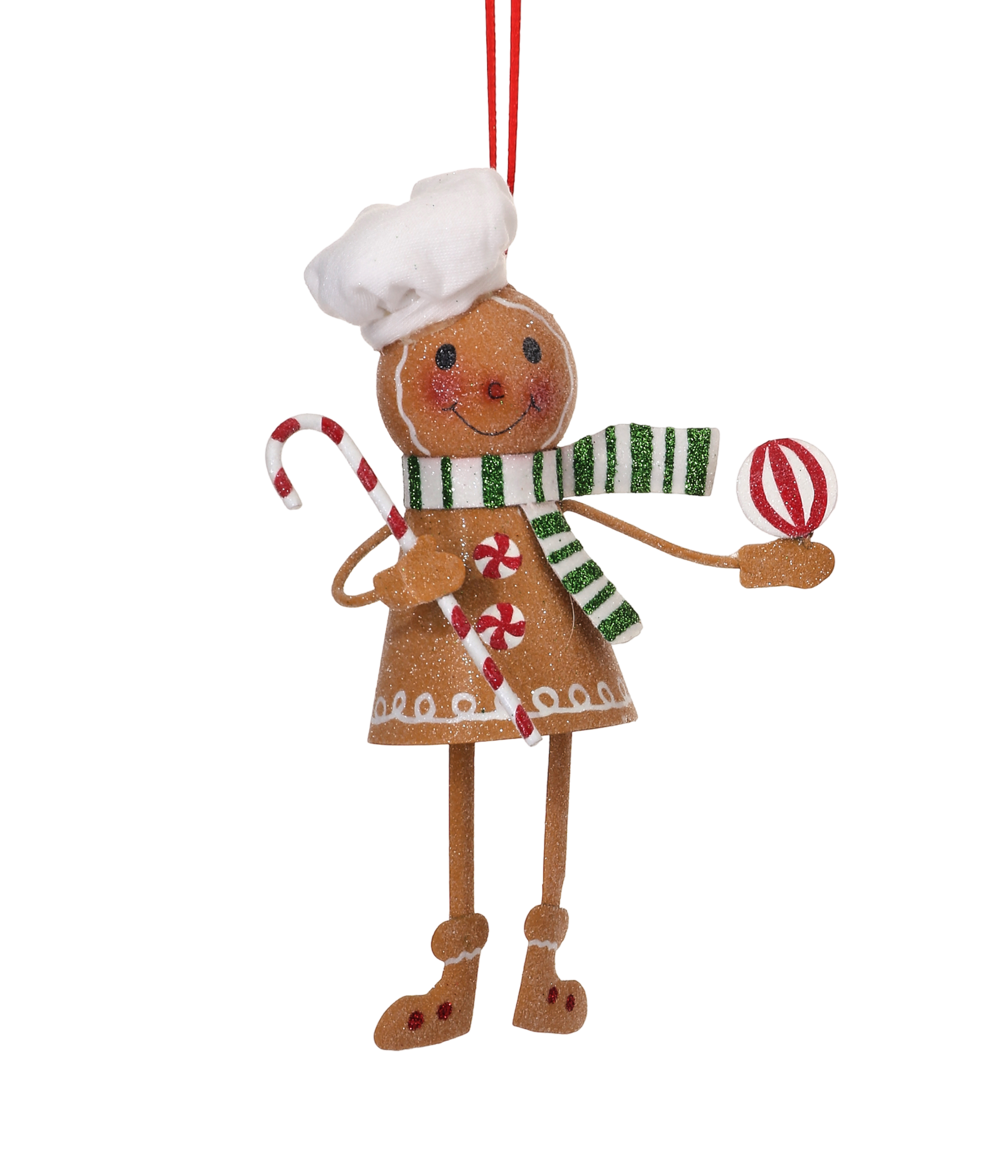 Metal Frosty Gingerbread Ornament - The Sandy Santa