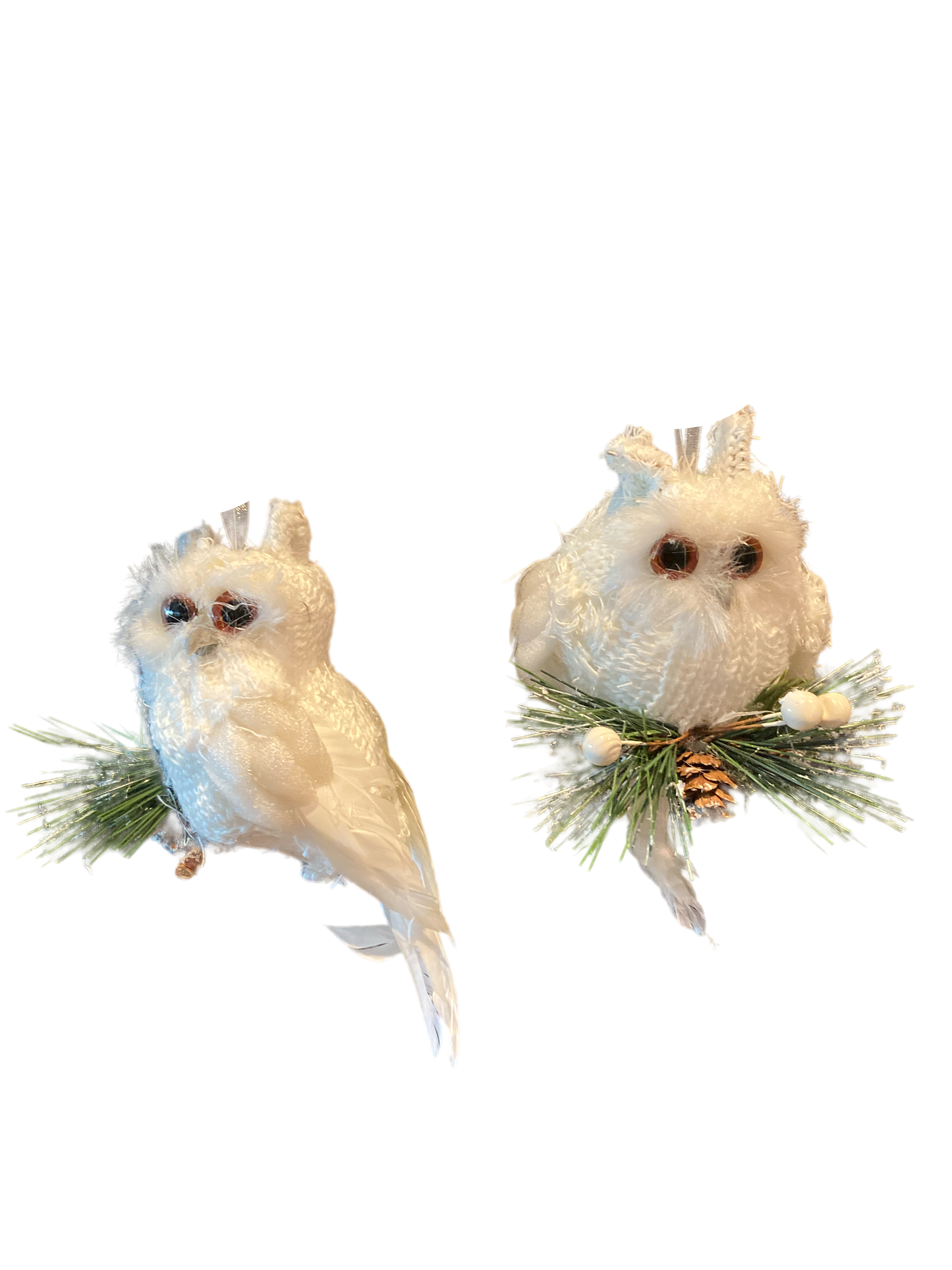 Fabric Owl Ornament S/2- NEW - The Sandy Santa