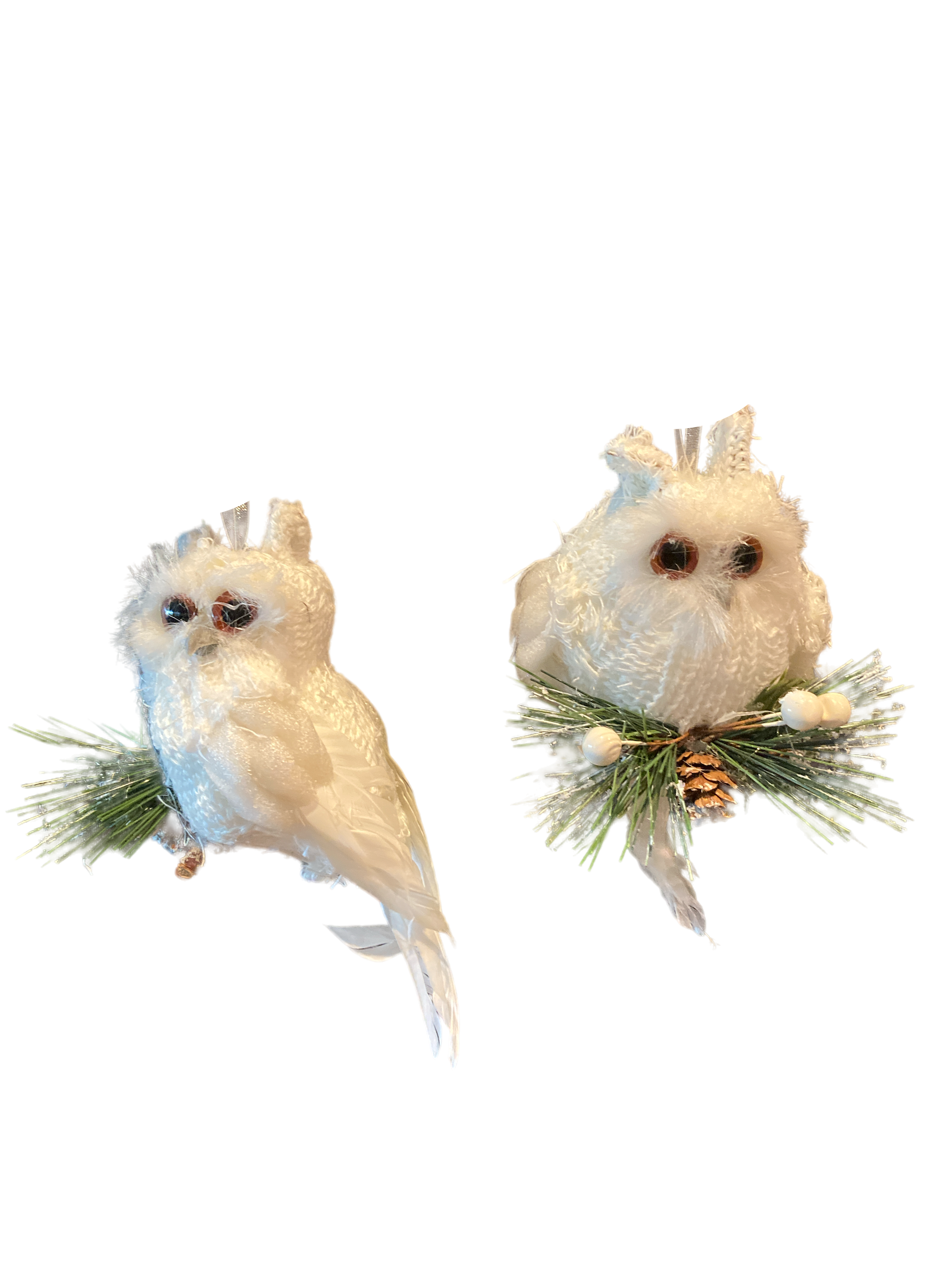 Fabric Owl Ornament S/2- NEW - The Sandy Santa