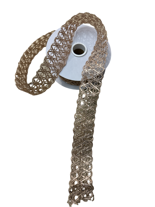Lurex Rose Gold Ribbon - The Sandy Santa