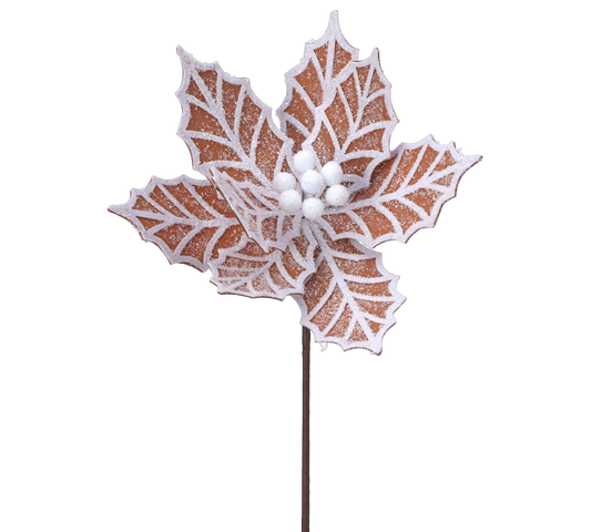 Brown Gingerbread Poinsettia - The Sandy Santa