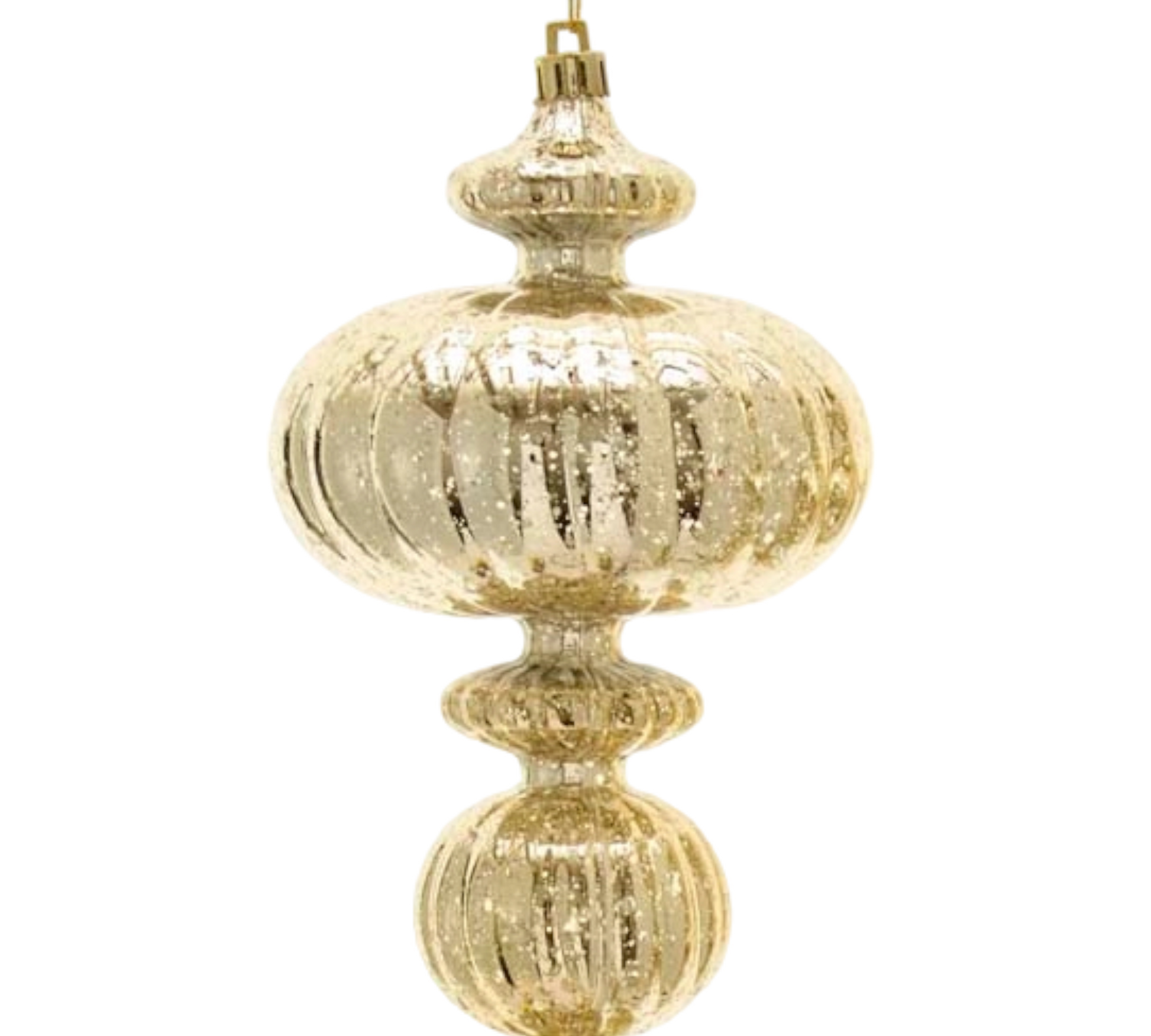 12" Gold Finial Ornament - The Sandy Santa