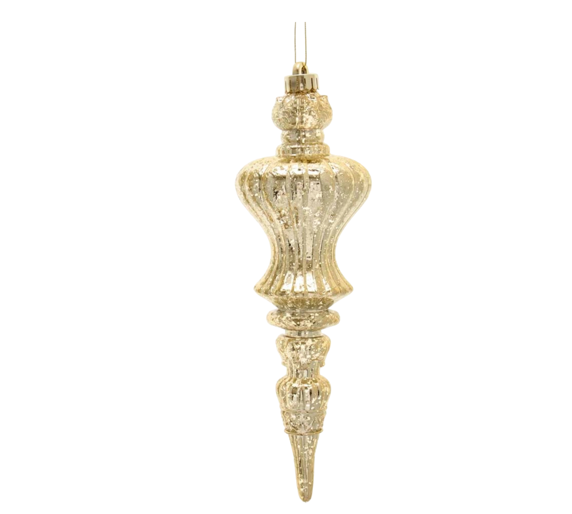 12" Gold Finial Ornament - The Sandy Santa