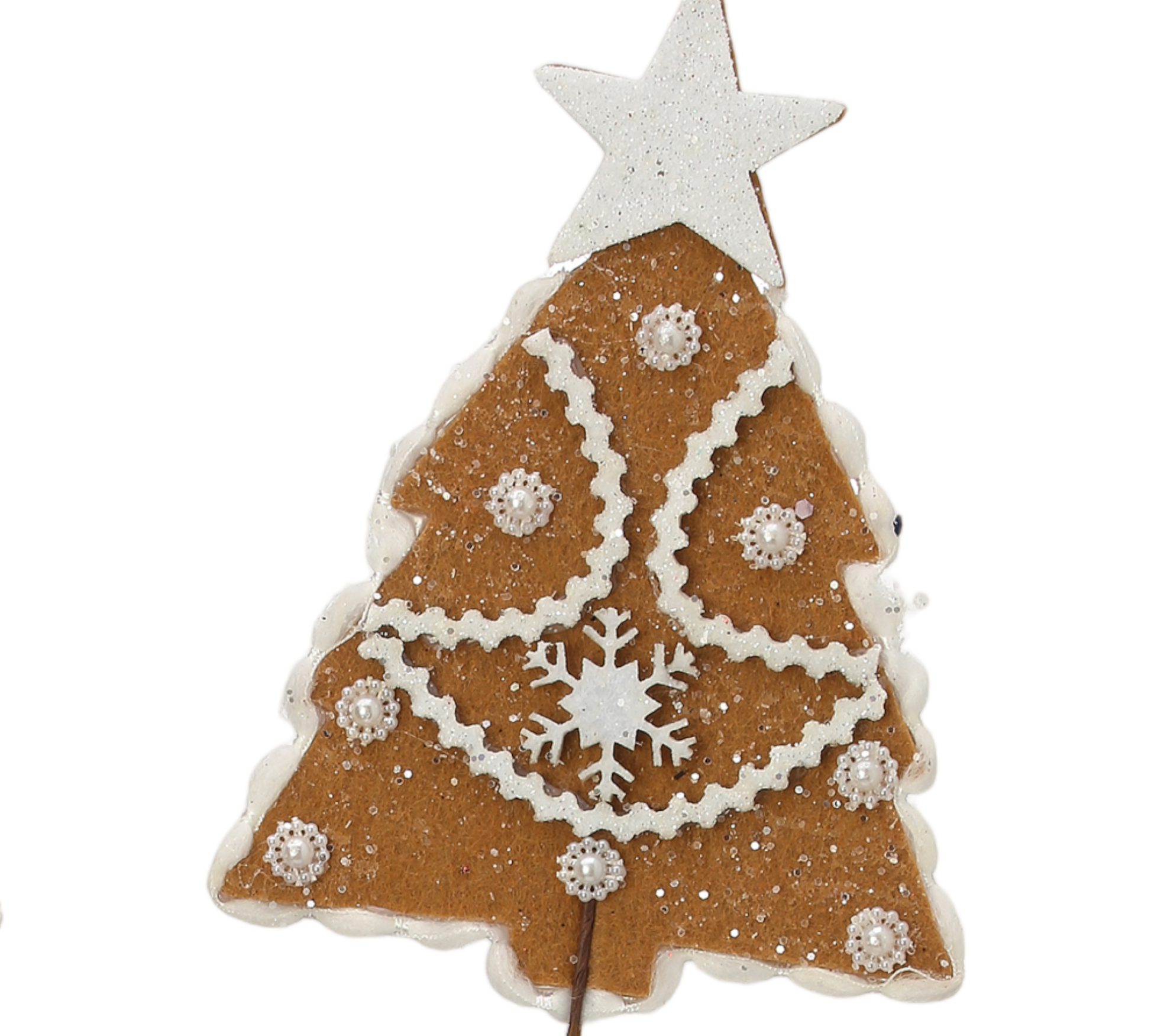 Brown Frosted Gingerbread Tree Spray - The Sandy Santa