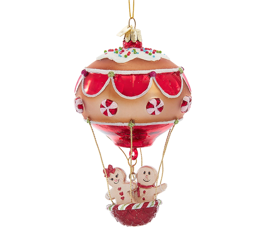 Gingerbread Hot Air Balloon Ornament - The Sandy Santa