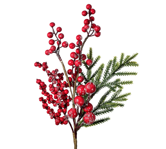 Frosted Berry Mini Spruce Spray - The Sandy Santa