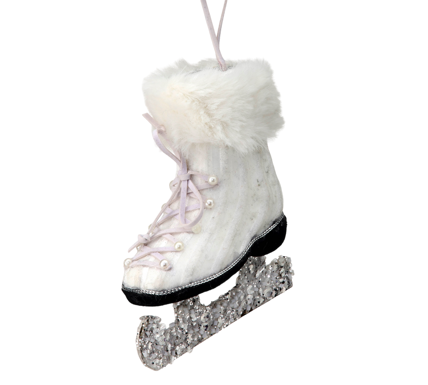 Fabric Knit Skate Ornament - The Sandy Santa