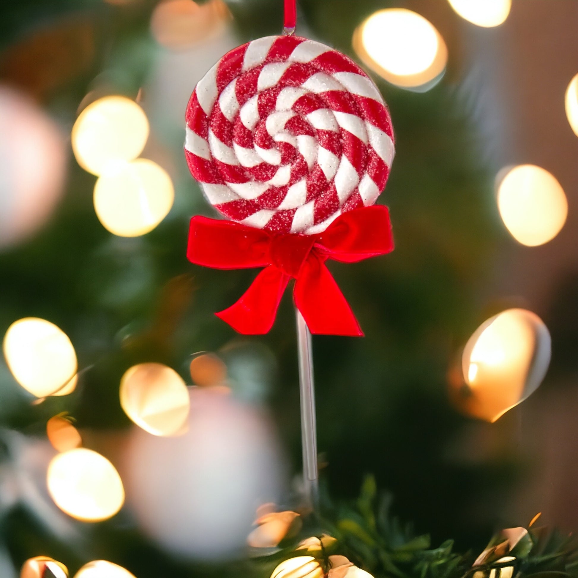 Peppermint Stripe Lollipop Ornament - The Sandy Santa