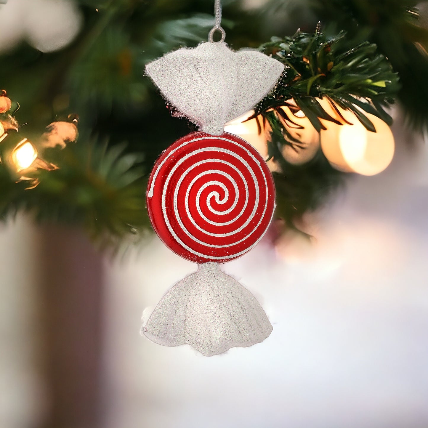 Candy Stripe Candy Ornament - The Sandy Santa