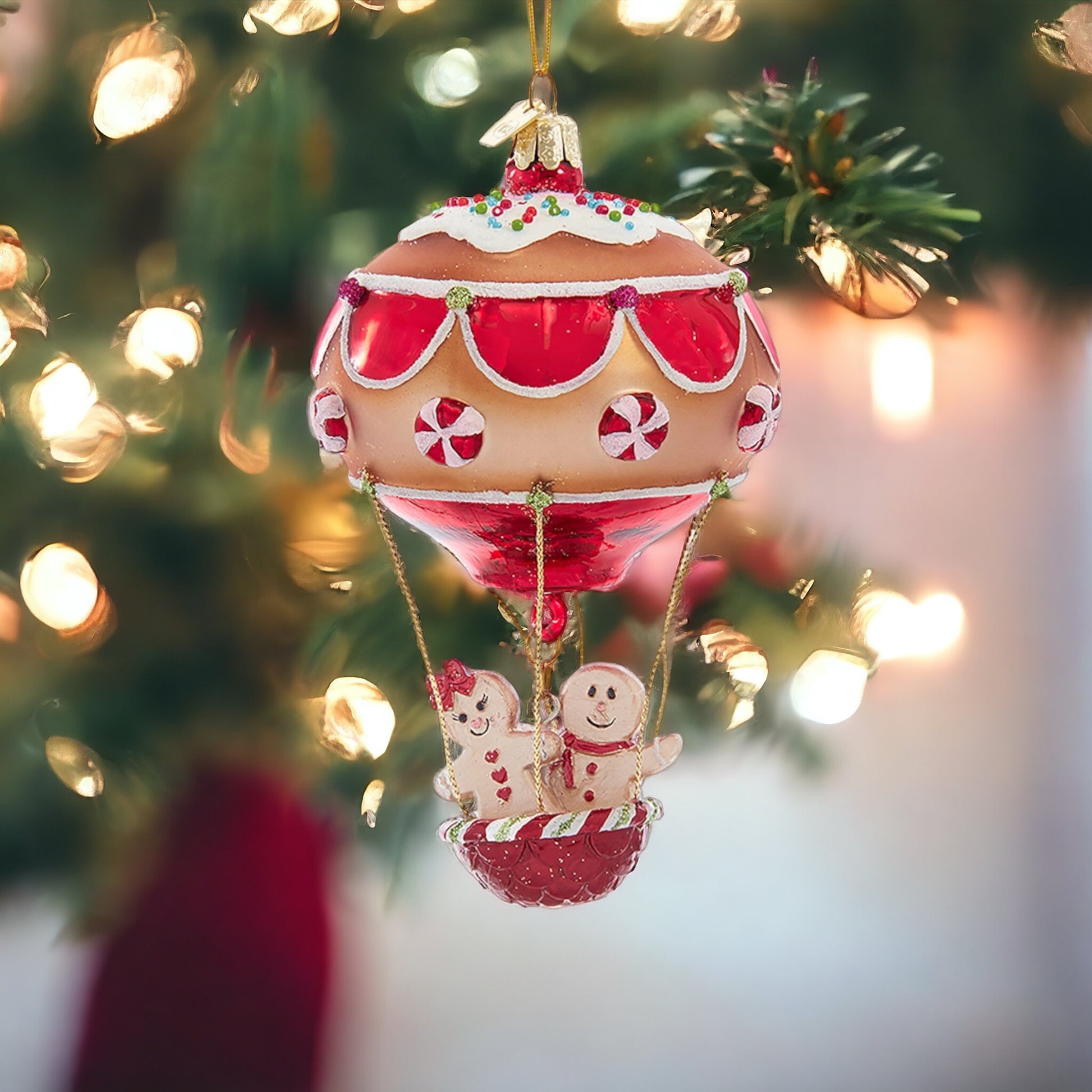 Gingerbread Hot Air Balloon Ornament - The Sandy Santa