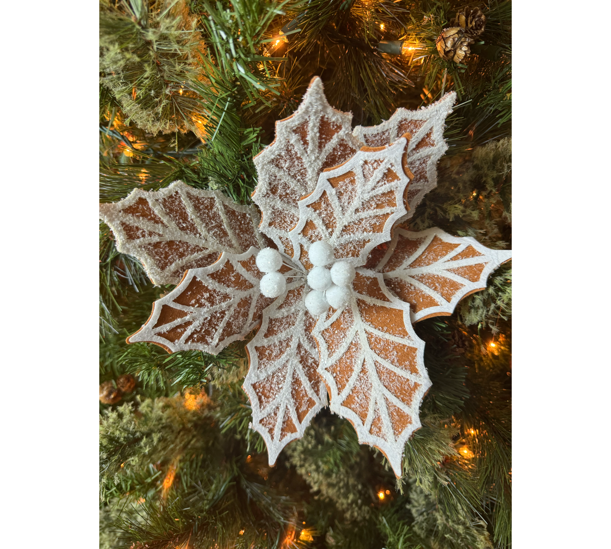 Brown Gingerbread Poinsettia - The Sandy Santa