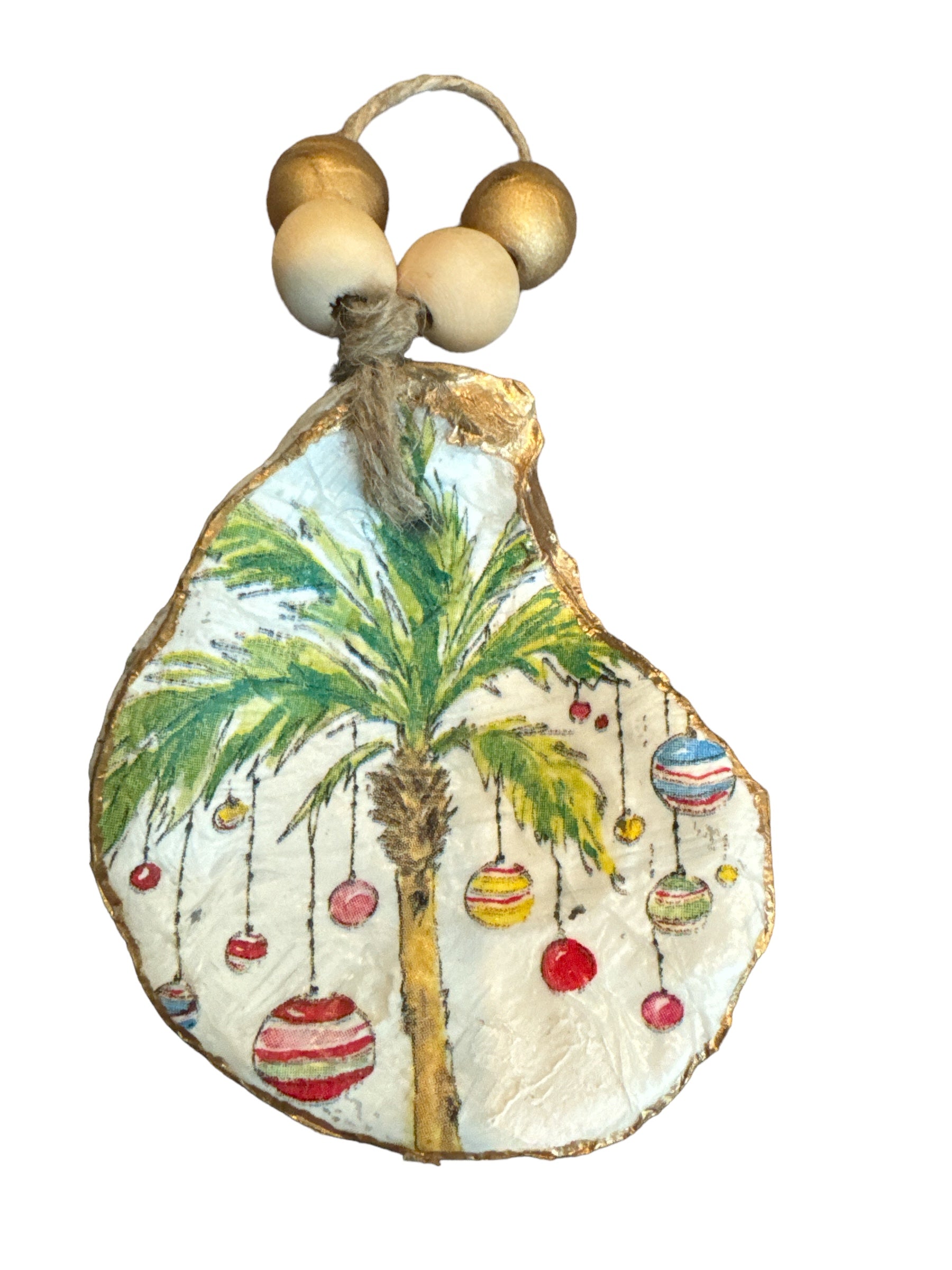 Tropical Tidings - big palm tree - The Sandy Santa