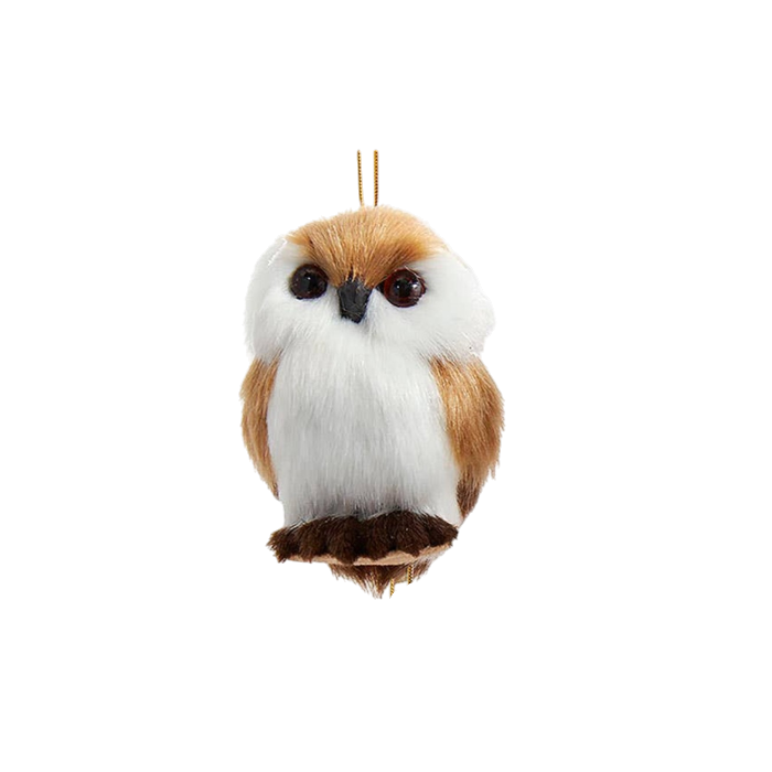 3" Furry Brown Owl - The Sandy Santa