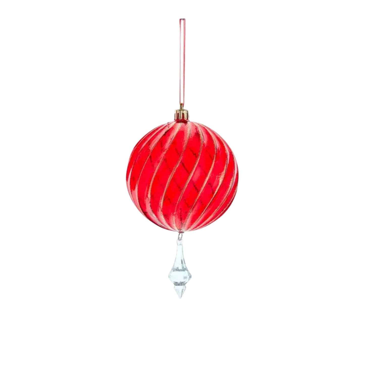 Red Ball w/Gem Ornament - The Sandy Santa