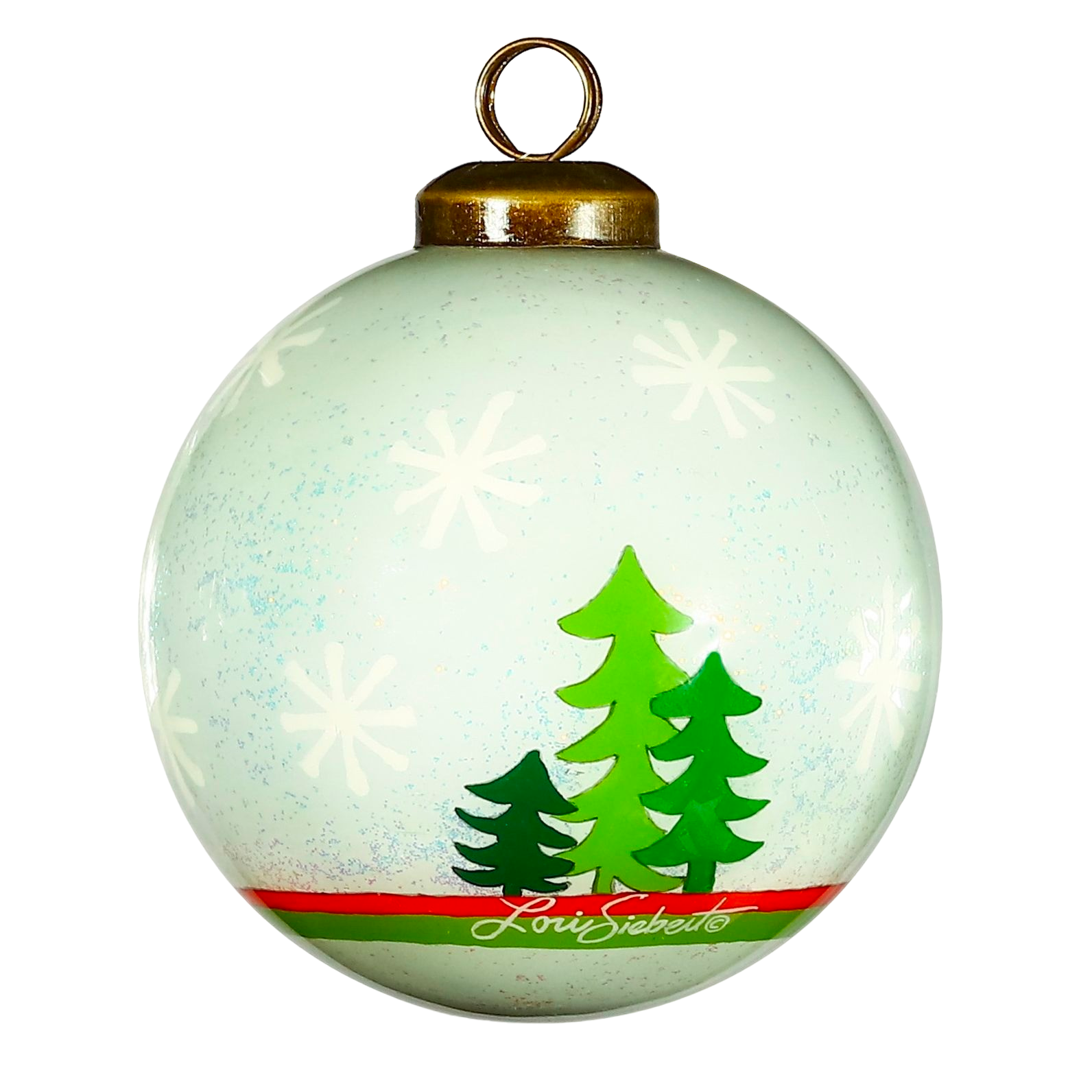 Glitter Holiday Santa Glass Hanging Ornament - The Sandy Santa