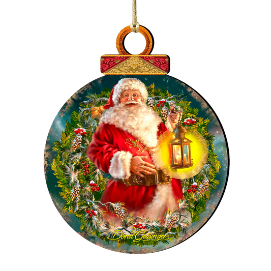 Enchanted Christmas Wood Ornament - The Sandy Santa