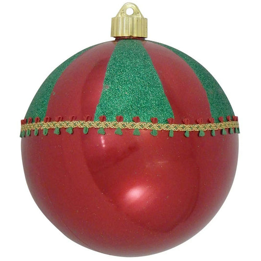 Sonic Red 6" Shatterproof Ball with Half Wedge - The Sandy Santa