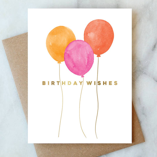 Balloons Birthday Greeting Card - The Sandy Santa