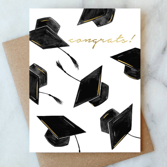 Grad Hats Congrats Greeting Card | Graduation Congrats Card - The Sandy Santa