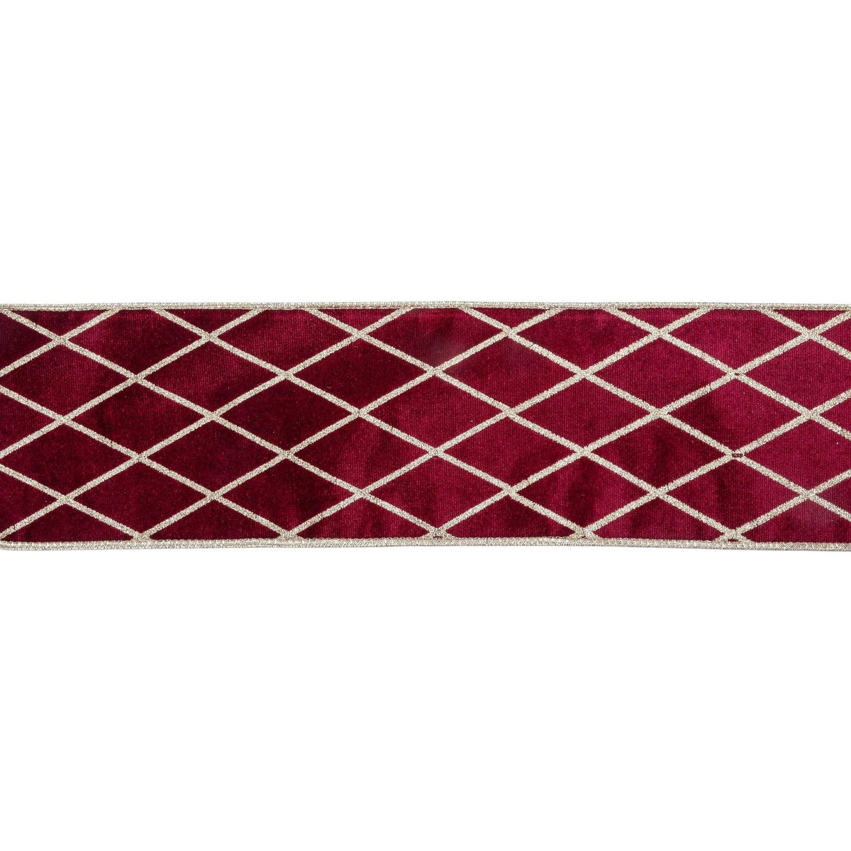 4" Wired Burgundy Velvet Ribbon