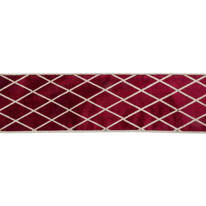 4" Wired Burgundy Velvet Ribbon