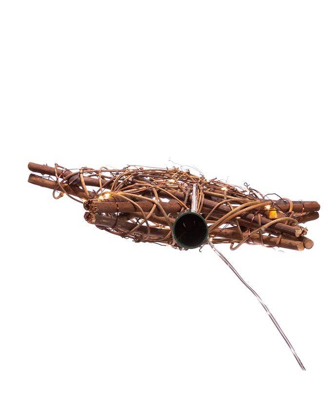 Fairy Lite Rattan Star Tree Topper - The Sandy Santa