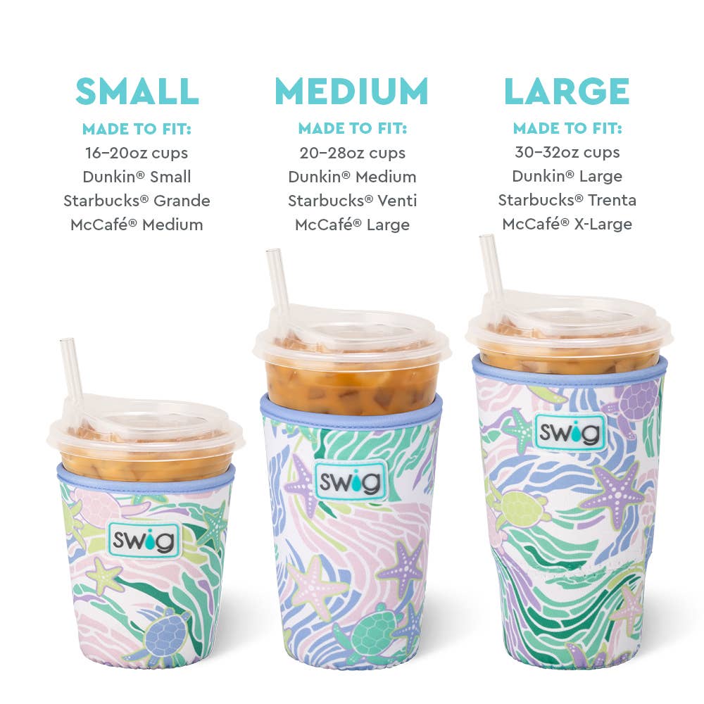 Sea Swirl Iced Cup Coolie (Medium) - The Sandy Santa