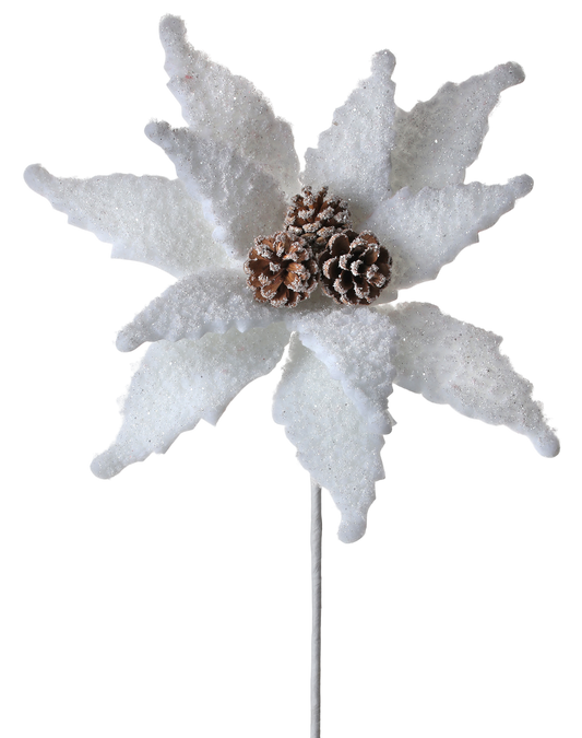 White Fluffy Snow Poinsettia - The Sandy Santa