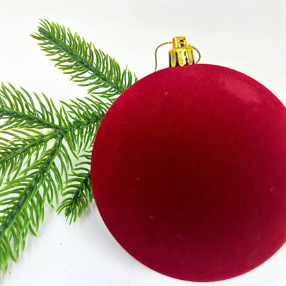 4" Crimson Flocked Ball Ornament