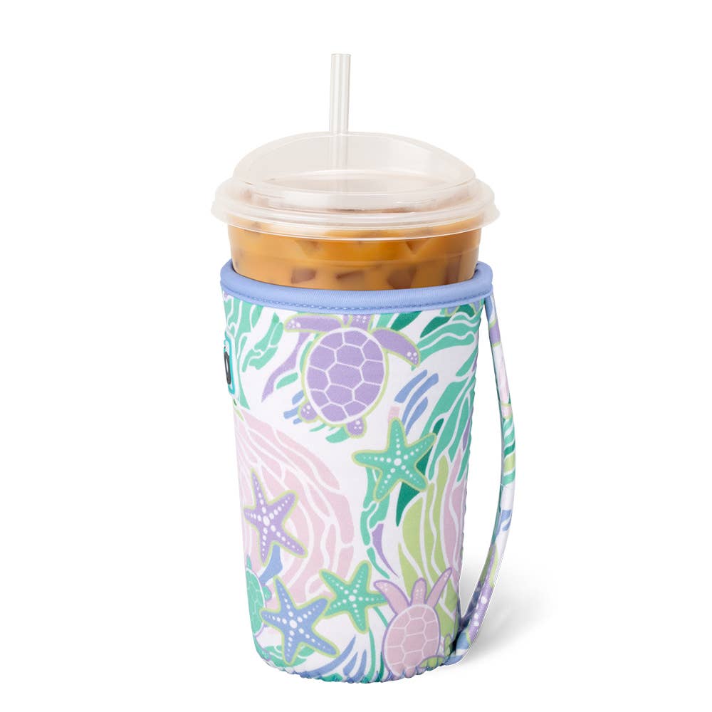 Sea Swirl Iced Cup Coolie (Medium) - The Sandy Santa