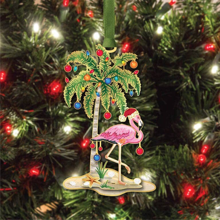 Festive Flamingo - The Sandy Santa