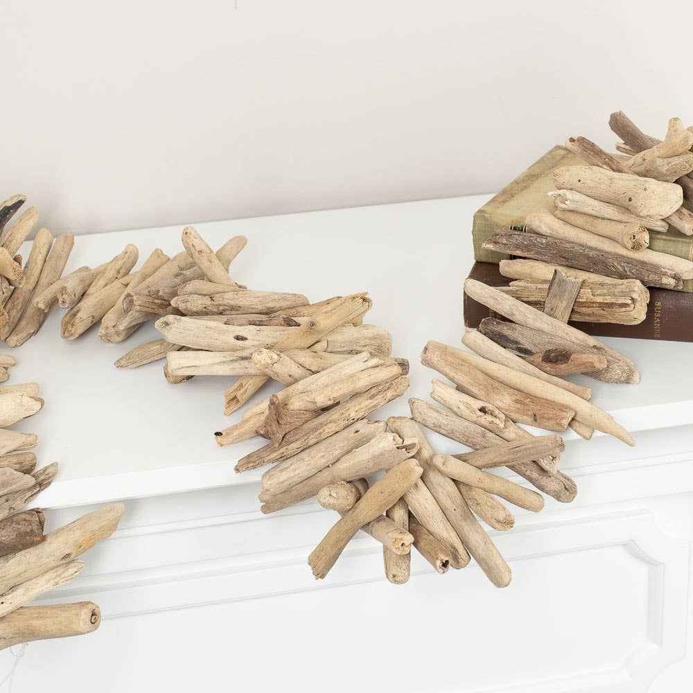 Natural Rustic Driftwood Coastal Garland - The Sandy Santa