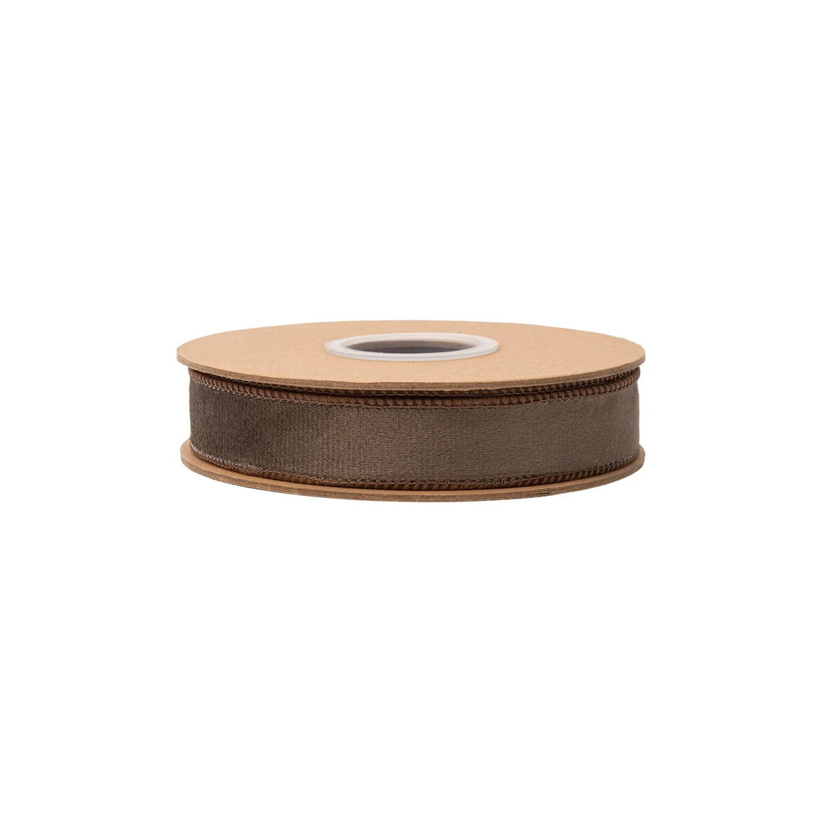 1" Reversible Classic Velvet Wired Ribbon Brown