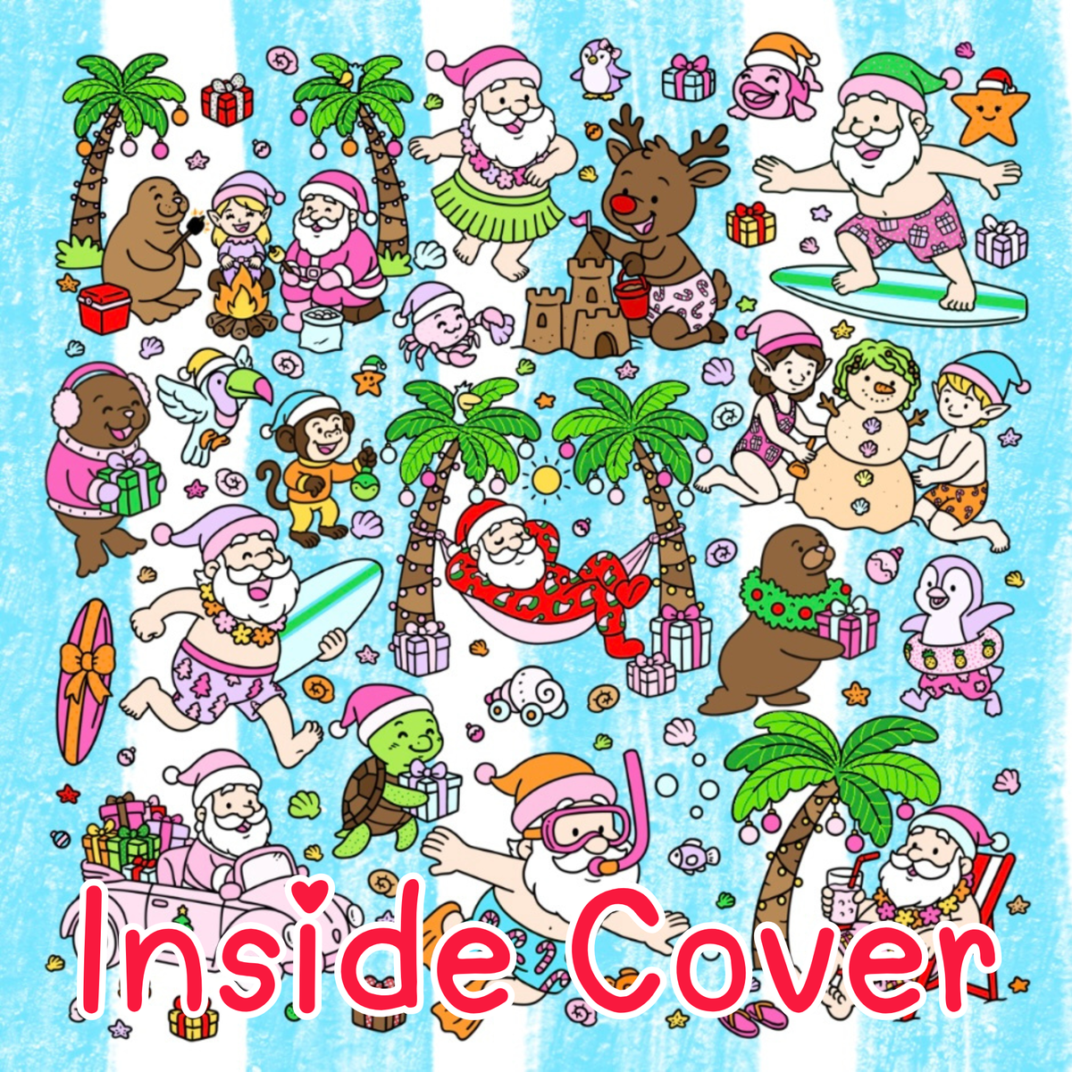 Santa on the Sand: A Tropical Christmas Coloring Book