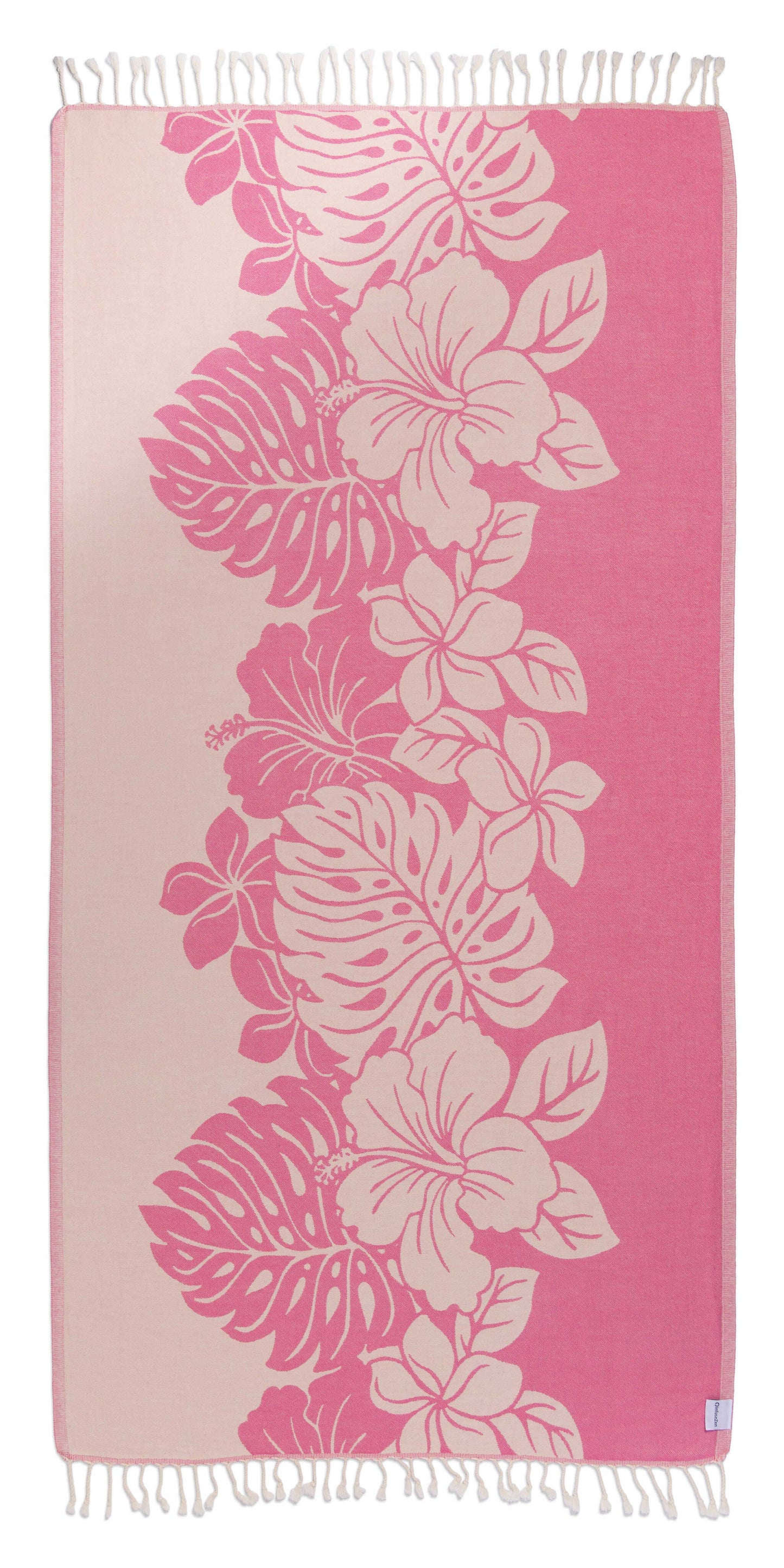 Hibiscus Organic Turkish Towel in Pink - The Sandy Santa