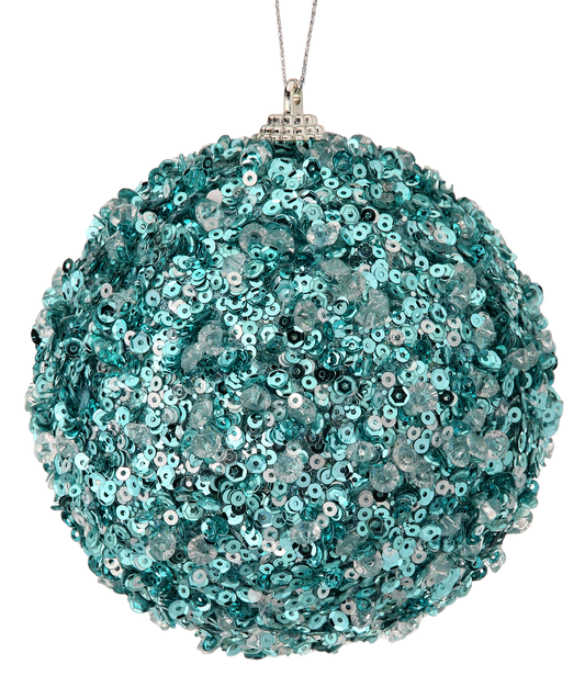 Ice/Sequin Ball Ornament - The Sandy Santa