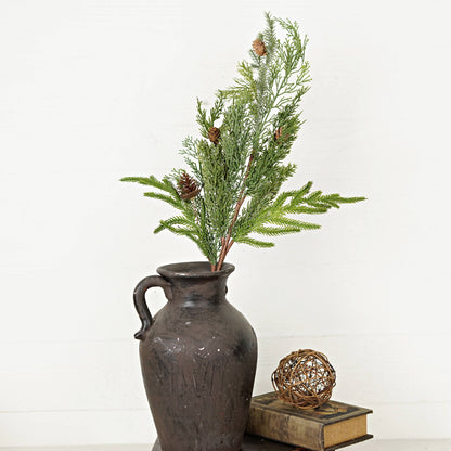 Soft Touch Pine Pick w/Pinecones - The Sandy Santa