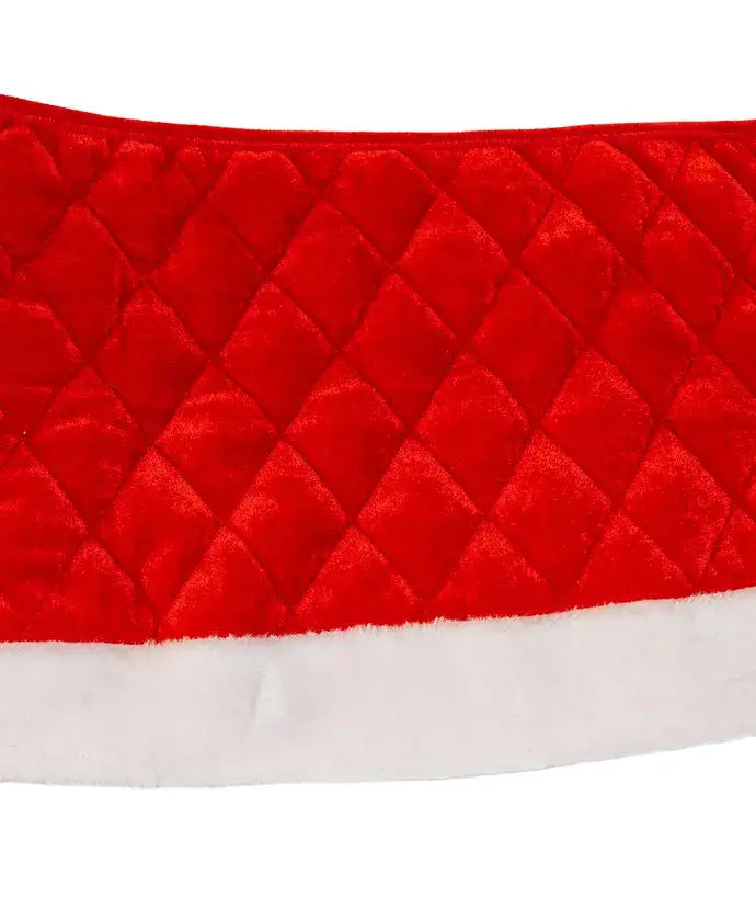 10 x 24" Red Velvet Tree Collar W/White Fur - The Sandy Santa