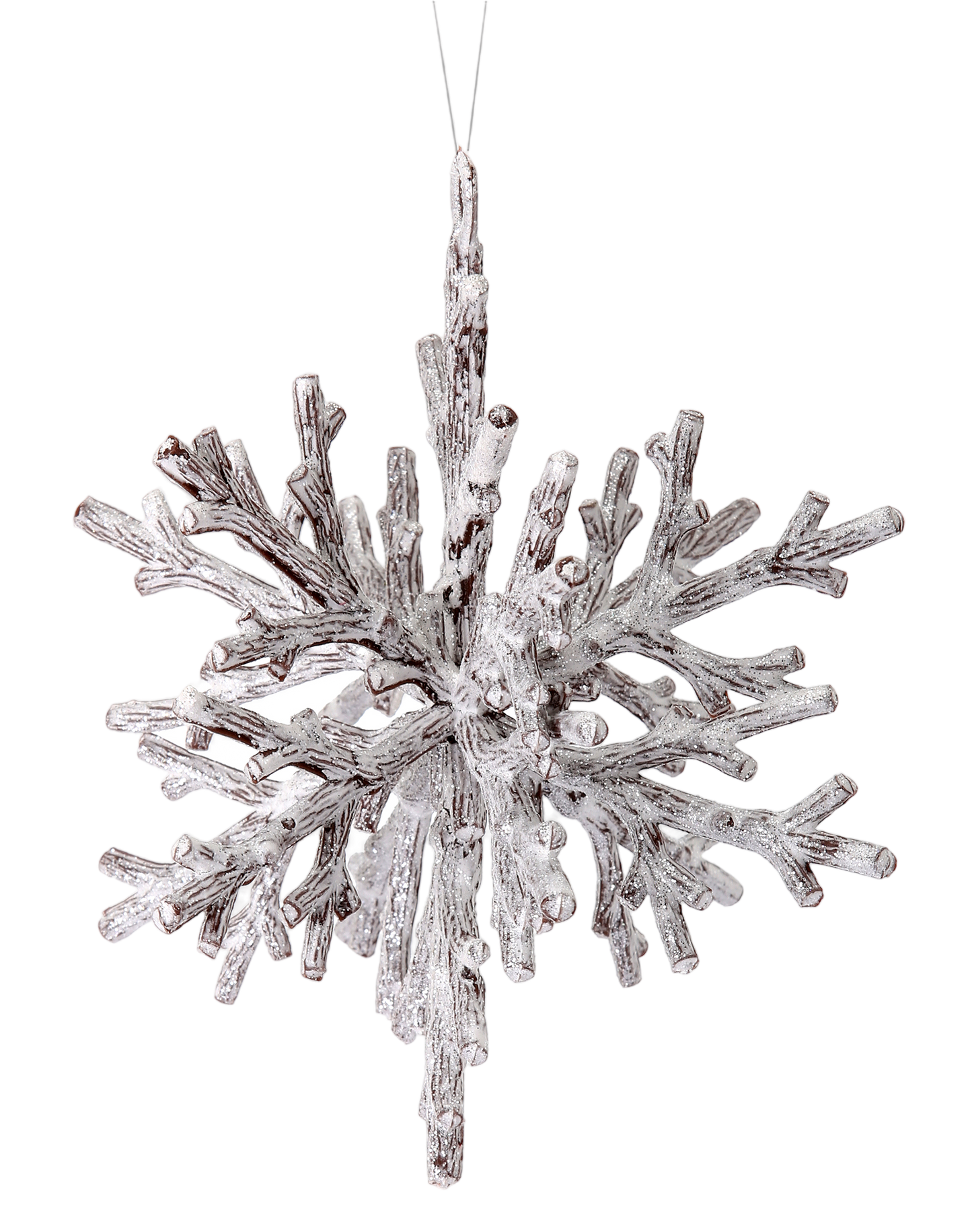 Frosted 3-D Snowflake Ornament - The Sandy Santa