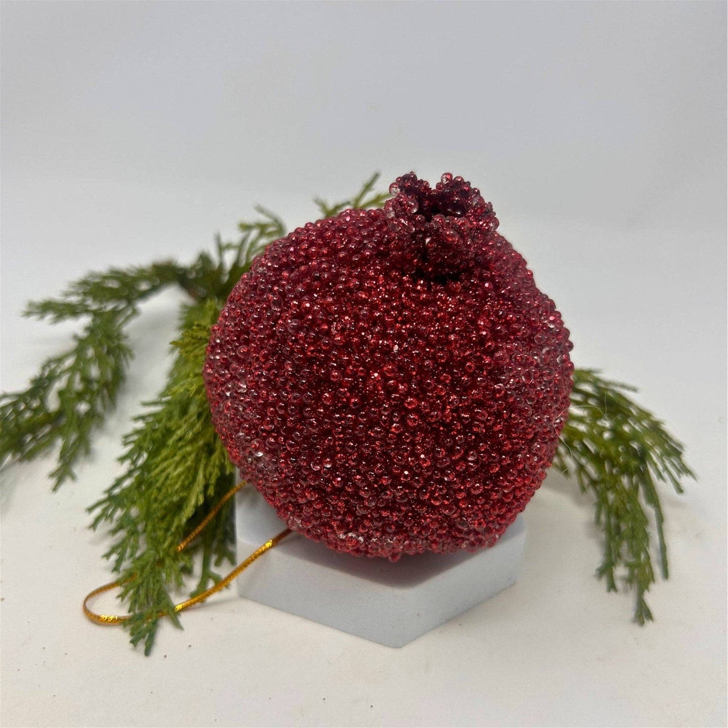 4" Beaded Christmas Pomegranate