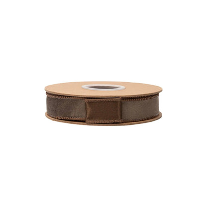 1" Reversible Classic Velvet Wired Ribbon Brown