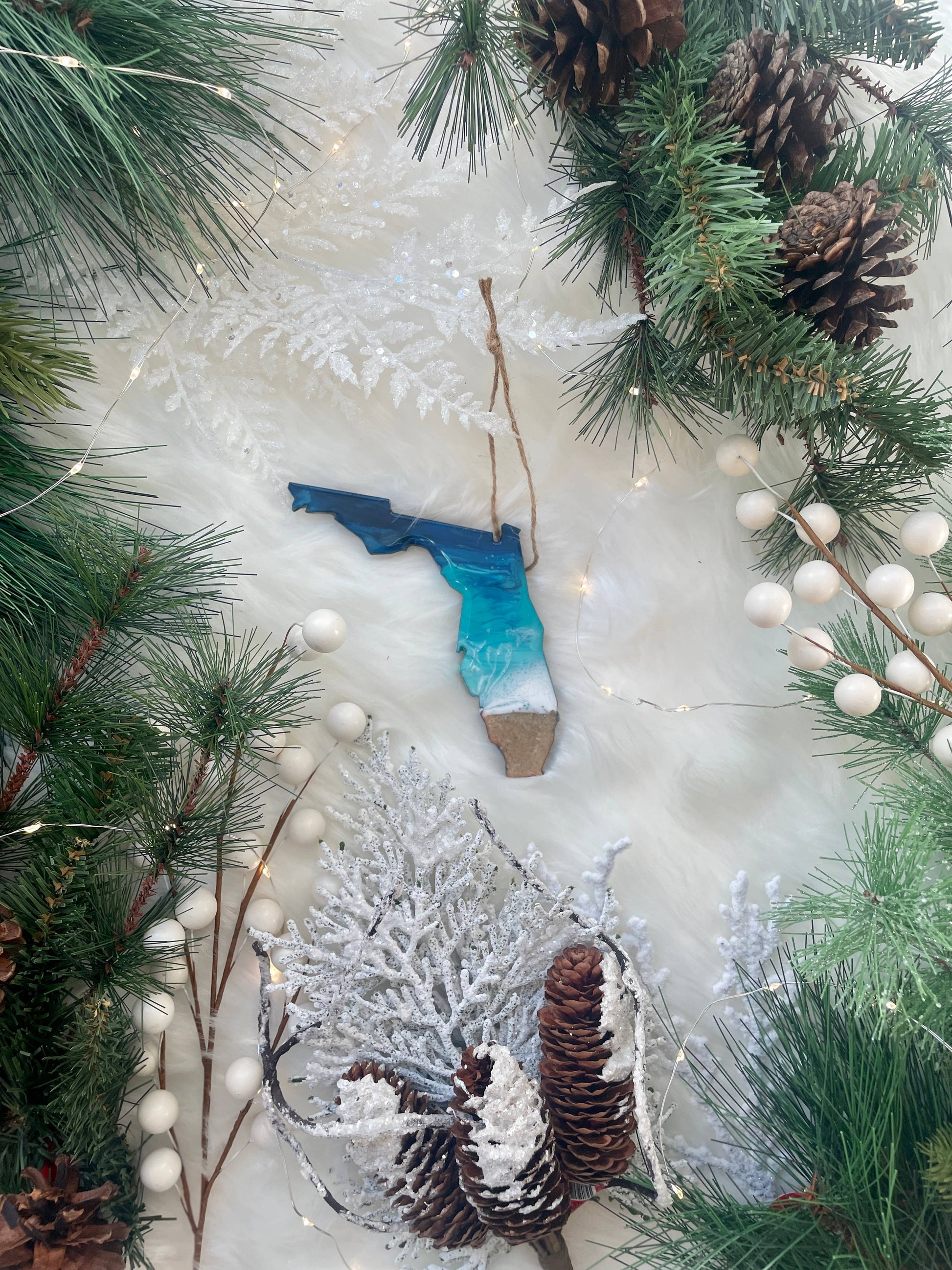 Florida Christmas Ornament - The Sandy Santa