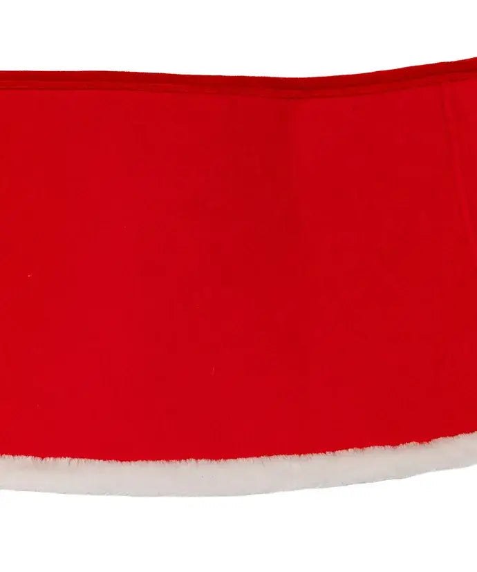 10 x 24" Red Velvet Tree Collar W/White Fur - The Sandy Santa