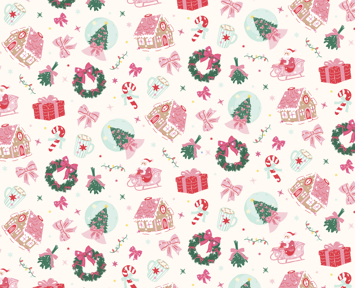 Santa's Sugarplum Social Christmas Pajama Set Ruffle Shorts