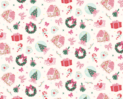 Santa's Sugarplum Social Christmas Pajama Set Ruffle Shorts